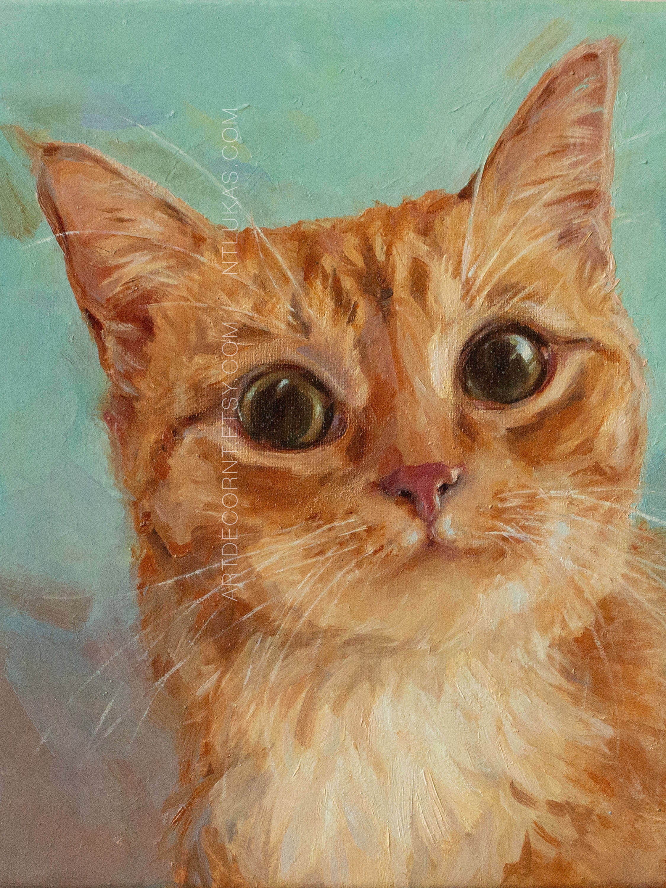 Custom Cat Portrait, Pet Portraits on Canvas