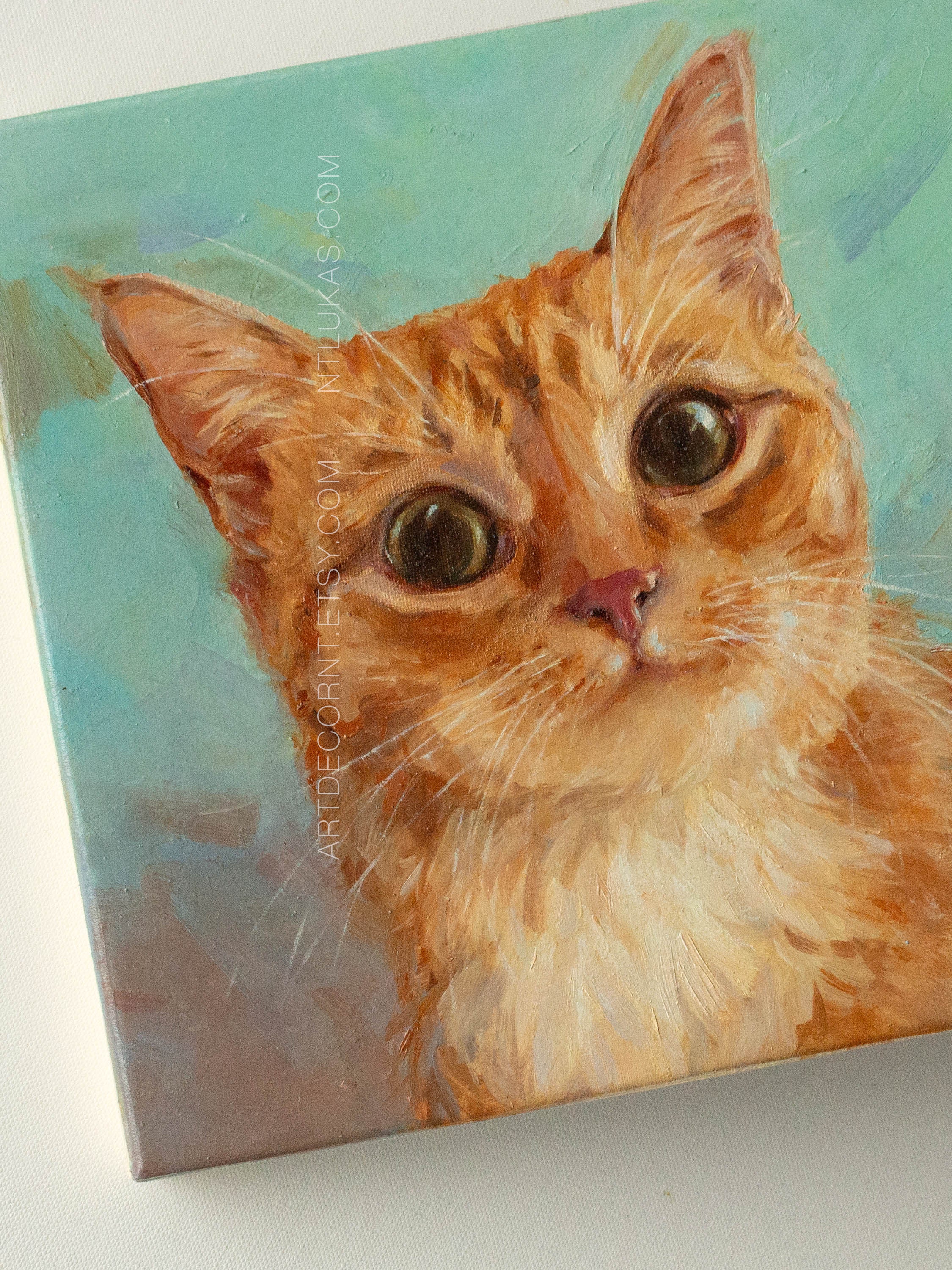Custom Cat Portrait, Pet Portraits on Canvas