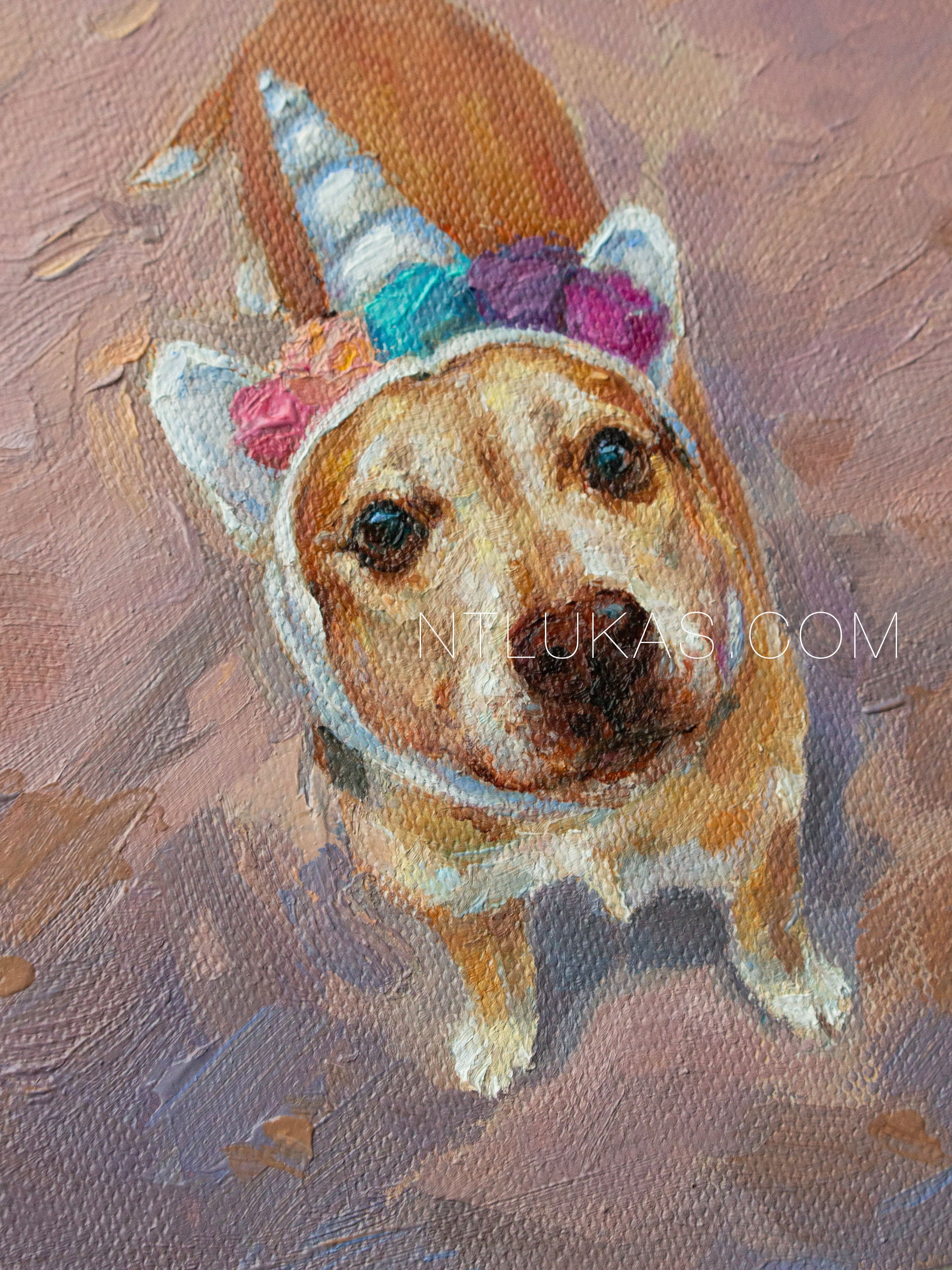 Custom Pet Portrait Oil Painting from Photo