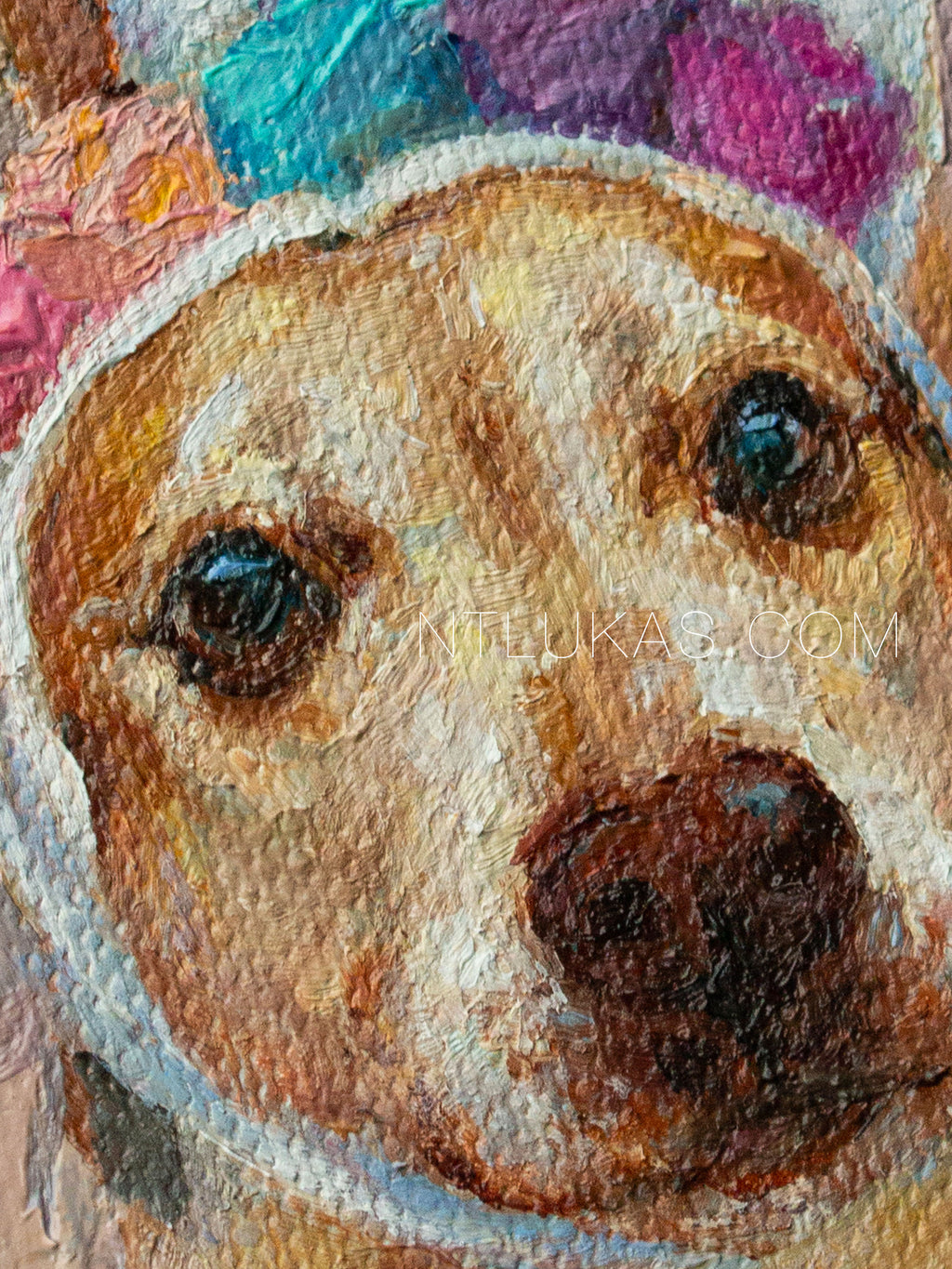 Mini Pet Portrait: Custom Hand-Painted Dog Memorial Art, 4x4 inch