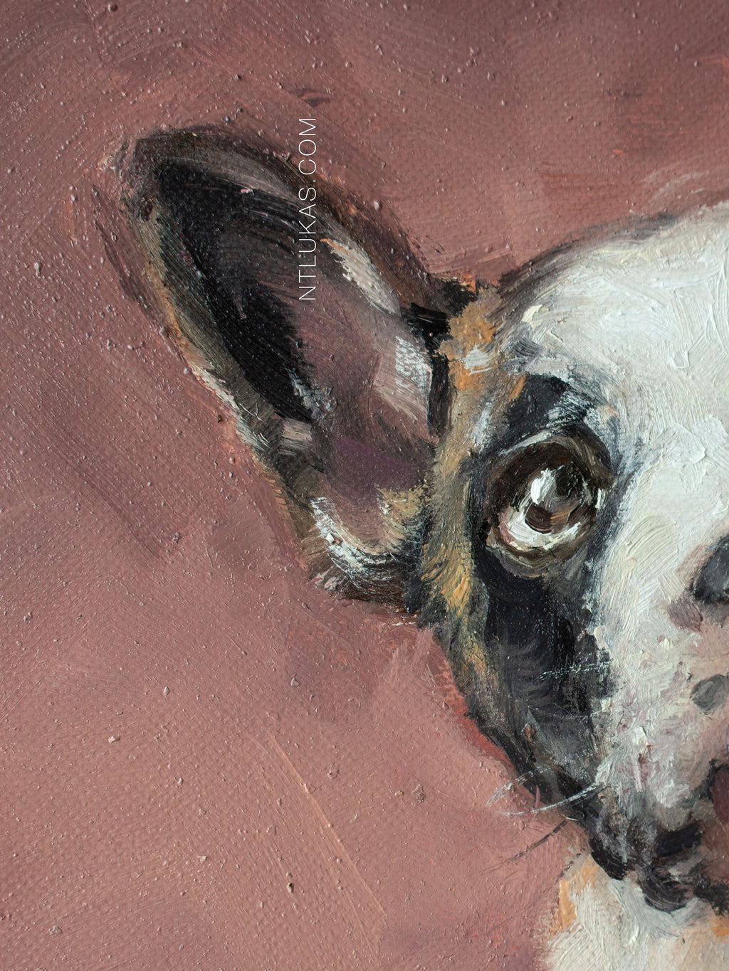 Mini Pet Portrait: Custom Hand-Painted Dog Memorial Art, 4x4 inch