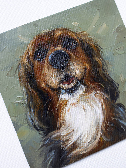 Mini Pet Portrait Hand-Painted Dog Memorial Art