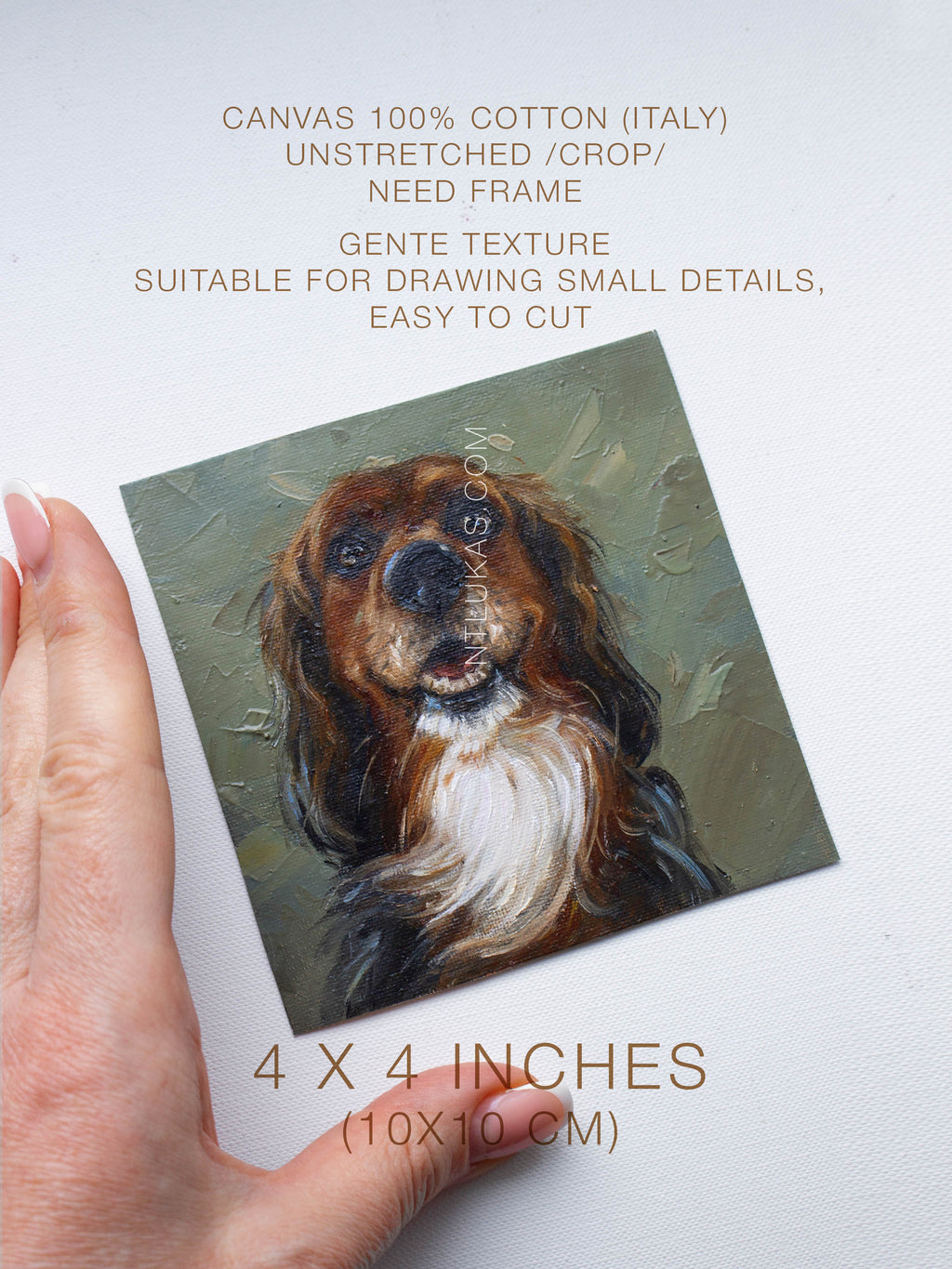 Mini Pet Portrait Hand-Painted Dog Memorial Art