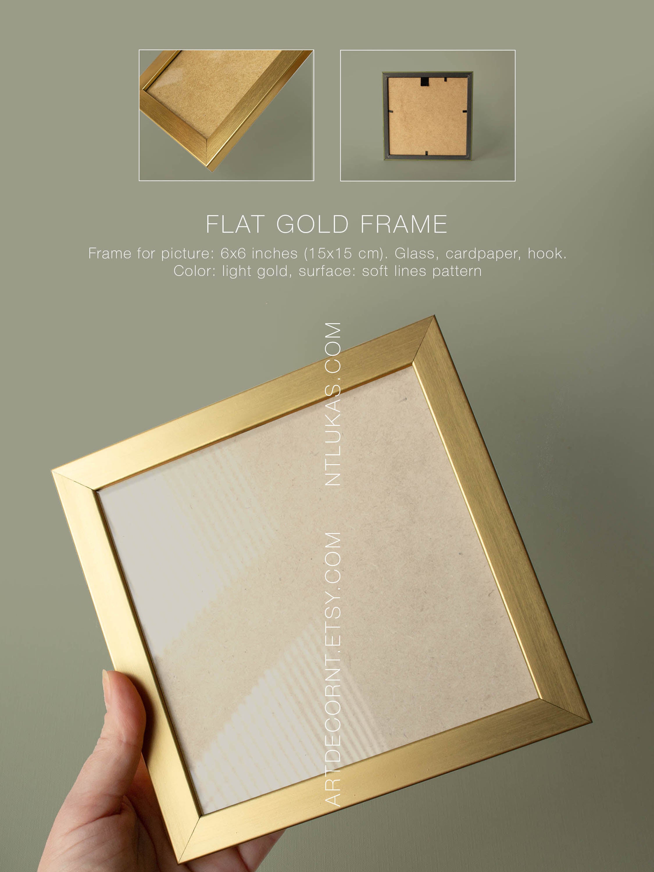 Small Gold Picture Frame 6x6 inch: Square Photo Frame