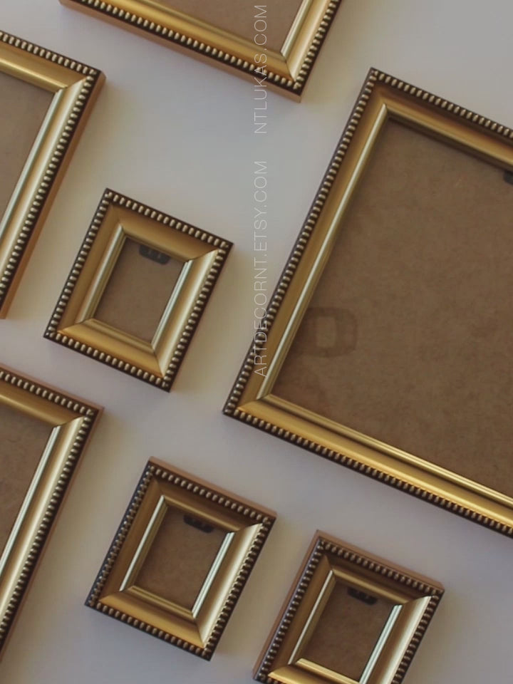 Small Frame for 5x5 or 5x7 Art, Gold frames gallery wall