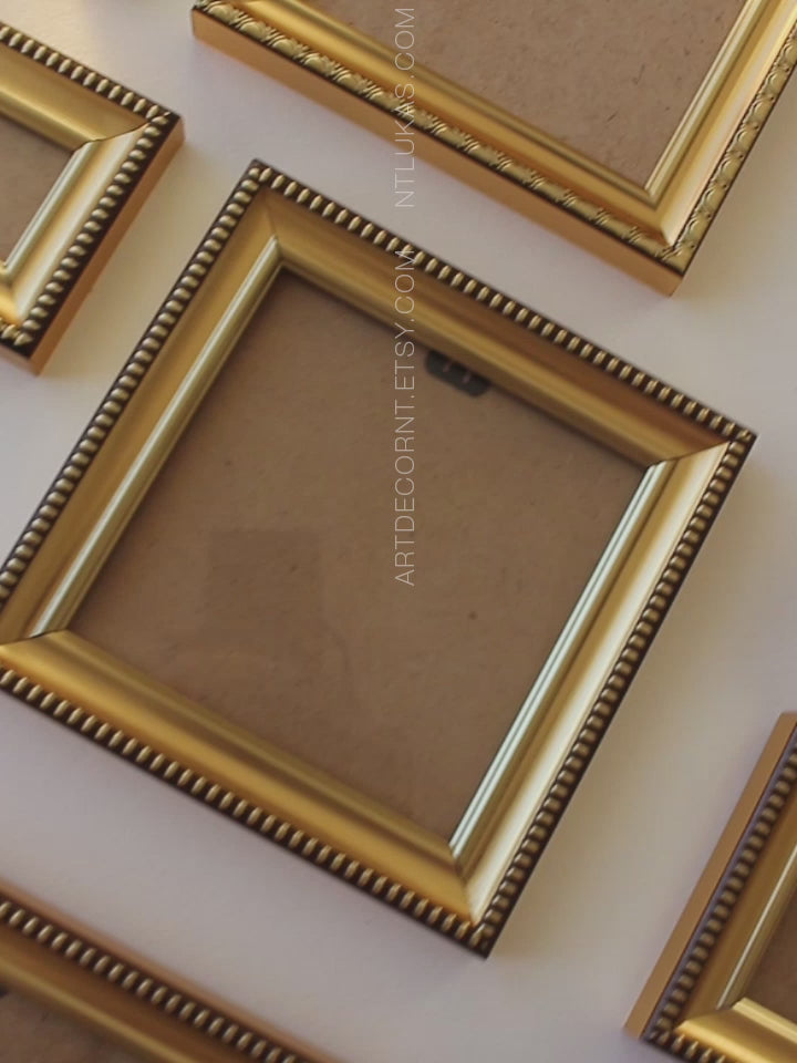 Small Frame for 5x5 or 5x7 Art, Gold frames gallery wall
